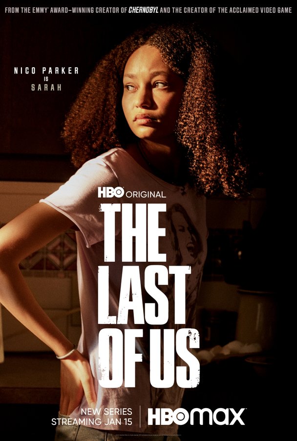 "The Last of Us" character poster featuring Nico Parker as Sarah.