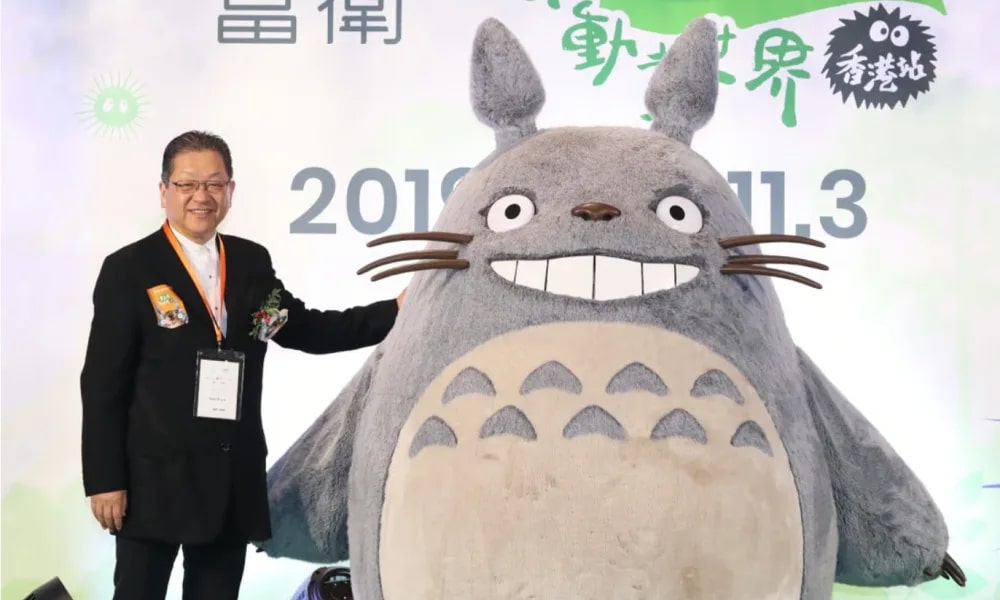 Koji Hoshino attends the opening of a Studio Ghibli exhibit in Hong Kong in 2019. [ph: Studio Ghibli]