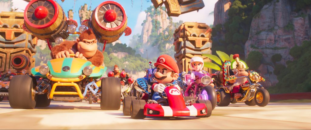 Donkey Kong and Mario in The Super Mario Bros. Movie.