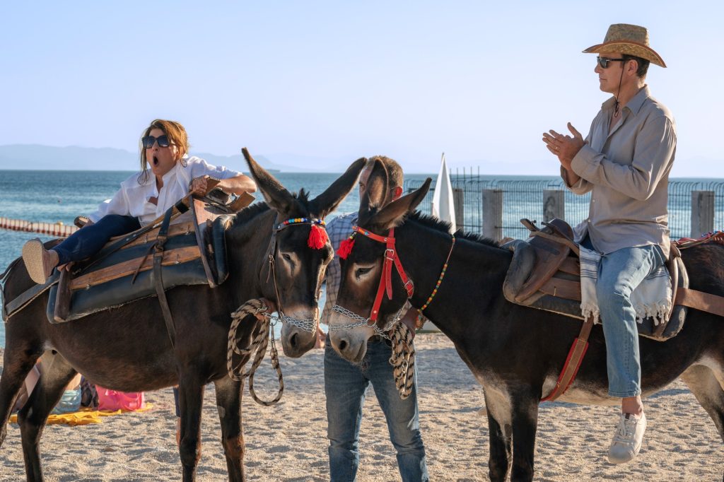 Toula and Ian ride donkeys in My Big Fat Greek Wedding 3