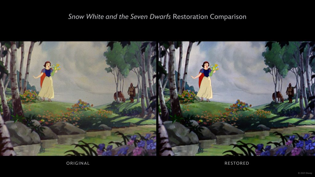 Snow White and the Seven Dwarves restoration comparison.