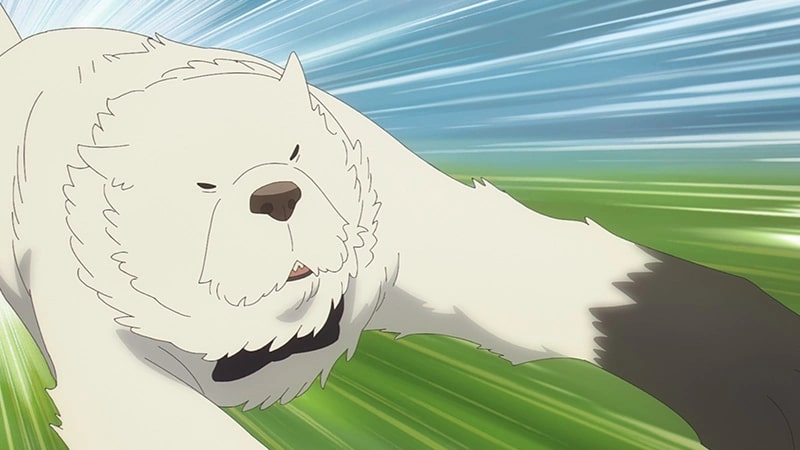 Spy x Family Season 2 Ep. 12 "Part of the Family" screenshot depicting Bond undergoing police dog training from Loid and Franky.