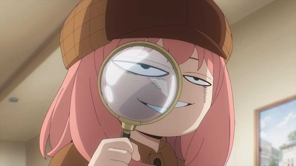 Spy x Family screenshot showing Anya through her magnifying glass.