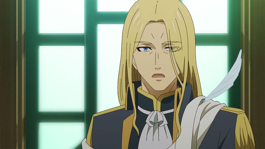 Sasaki and Peeps Ep. 9 "Executions and Negotiations" screenshot showing an outraged Viscount Mueller.