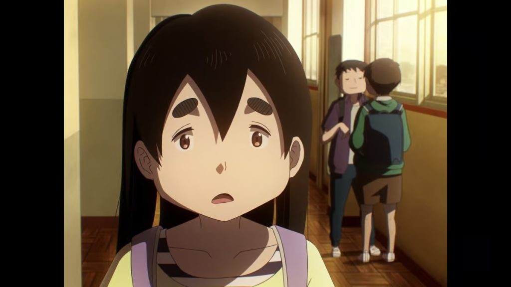 DEAD DEAD DEMONS DEDEDEDE DESTRUCTION Ep. 6 screenshot showing young Ontan with her mouth wide open.