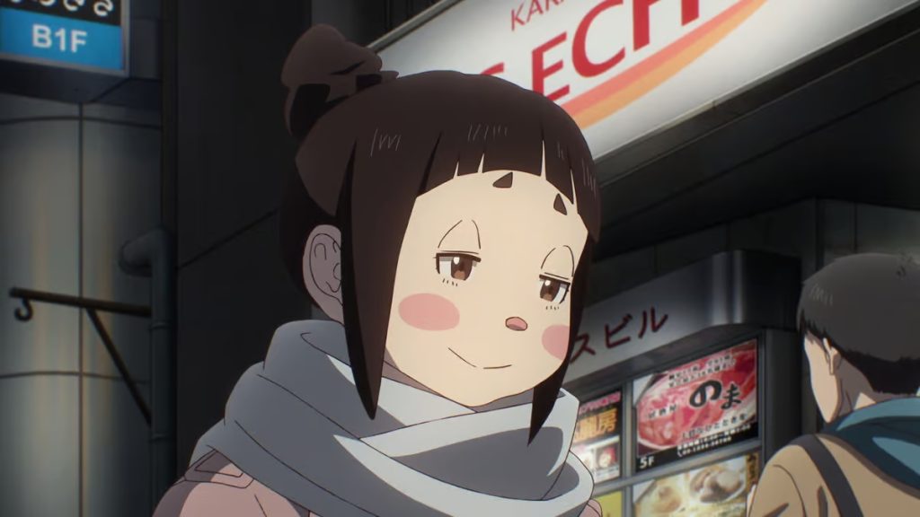 DEAD DEAD DEMONS DEDEDEDE DESTRUCTION Ep. 9 screenshot showing a sleepy Futaba.