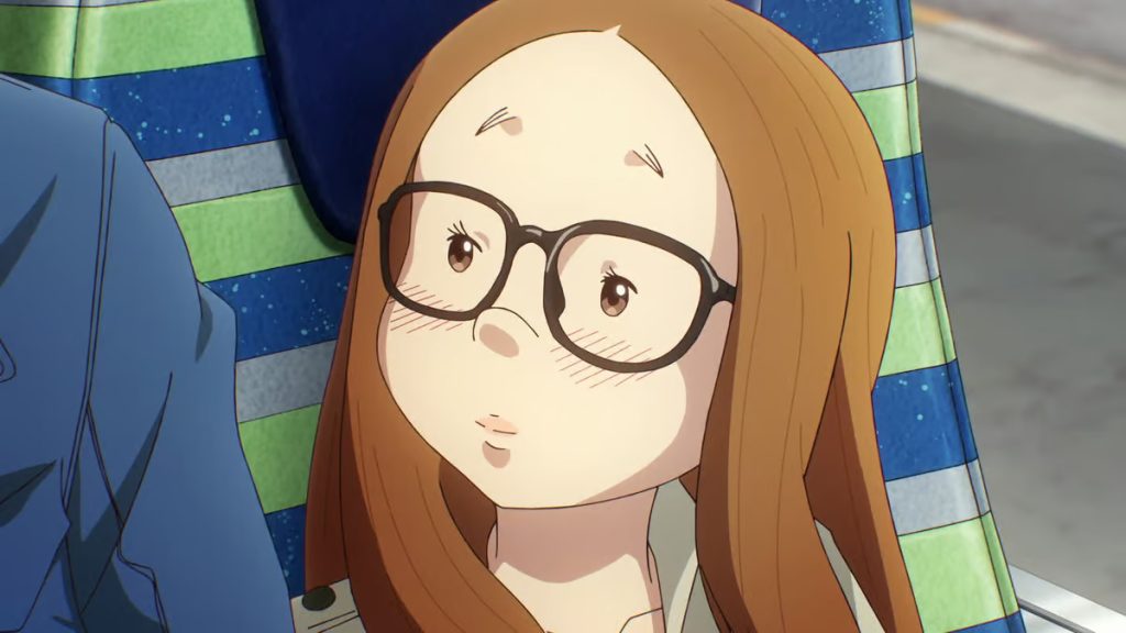 DEAD DEAD DEMONS DEDEDEDE DESTRUCTION Ep. 7 screenshot showing Ai looking up at her prospective boyfriend.