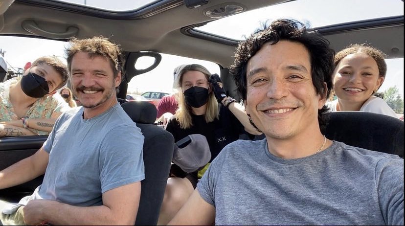 Gabriel Luna's selfie on The Last of Us set.