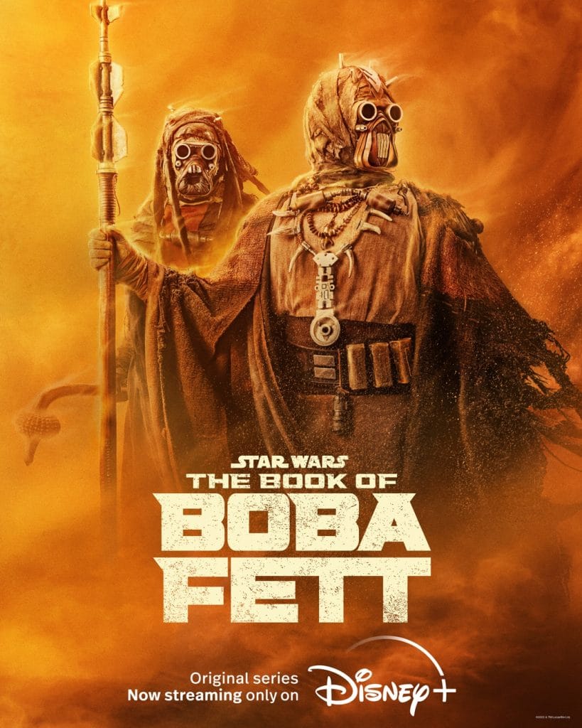 "The Book of Boba Fett" poster featuring a pair of Tusken Raiders.