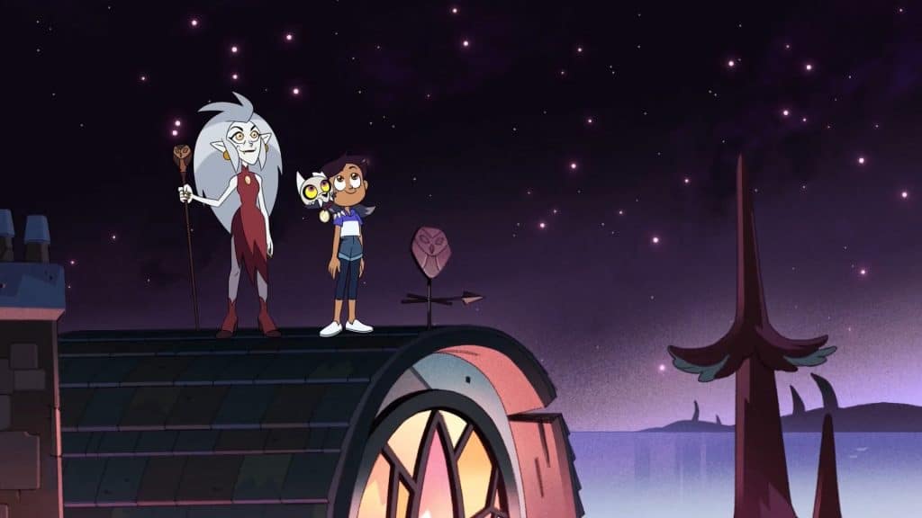 "The Owl House" wallpaper featuring Eda, Luz, and King.