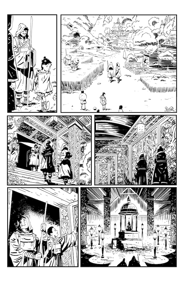 "Frankenstein: New World #1" uncolored concept art.