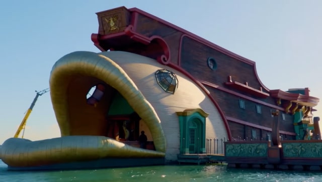 Photo of Baratie set from Netflix's "One Piece" in its completed state, or close to it.