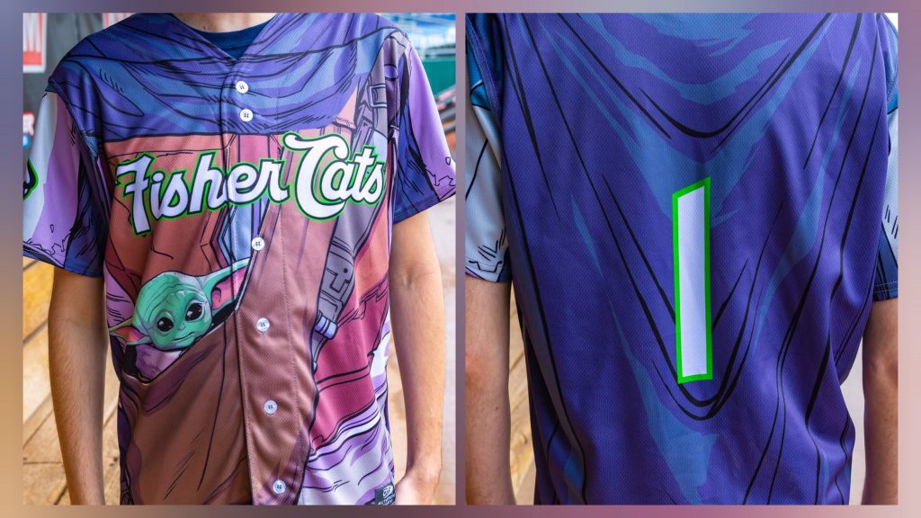 New Hampshire Fisher Cats Star Wars Night Grogu Baseball Jersey