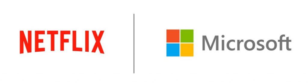 Netflix x Microsoft logo.