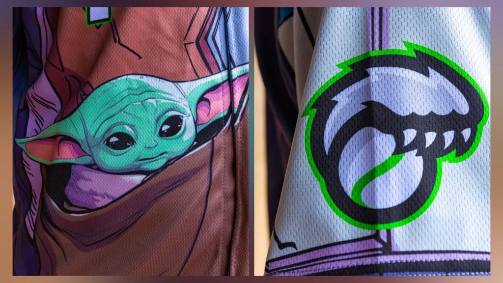 New Hampshire Fisher Cats Star Wars Night Grogu Baseball Jersey