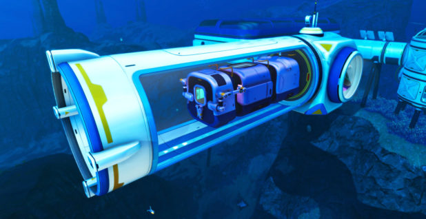 "Subnautica: Below Zero" "What the Dock" update screenshot showing the new Seatruck Dock building.